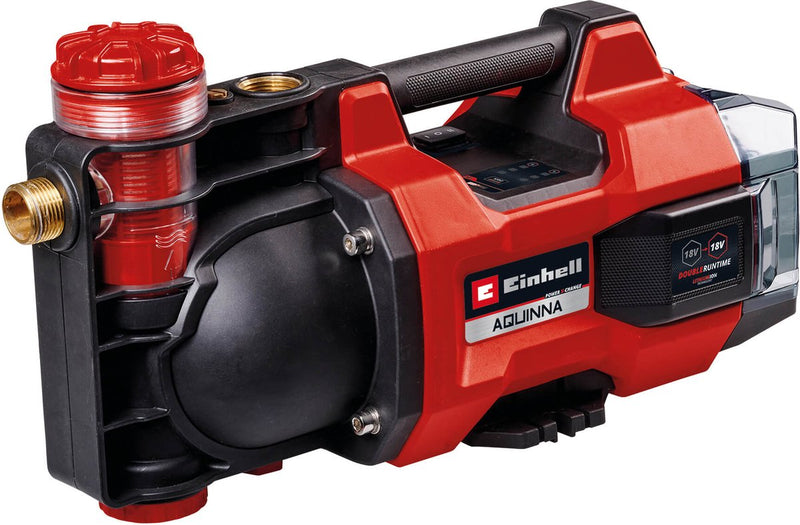 Einhell Akku-Gartenpumpe Aquinna 18 30 F LED Li Solo – Power X-Change – 18 V Li-Ion – 3000 l/h – max. Saughöhe: 28 m - Eco-Boost-Modus - Überlast- und Frostschutz - exkl. Akku und Ladegerät