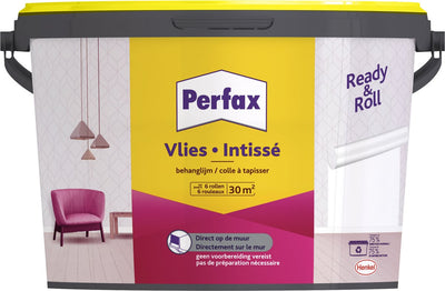 Perfax Fertigrollen-Tapetenklebevlies 4,5 kg | Vliestapete Tapetenkleister | Tapetenkleber transparent | Tapetenkleister für alle Oberflächen
