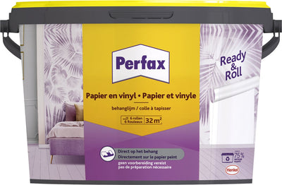 Perfax Fertigrollen-Tapetenklebepapier Vinyl 4,5 kg | schnell und einfach tapezieren | für Papier und Vinyl