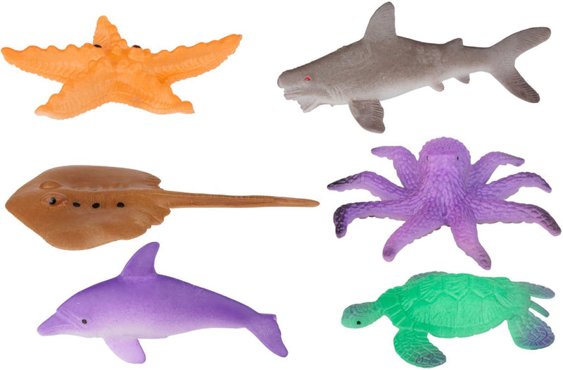 Eddy Toys Meerestier – 00836 – Farbwechselspielzeug 33 °C+ – Meerestier, das in warmem Wasser seine Farbe ändert – Badespielzeug – 1 zufälliges Tier