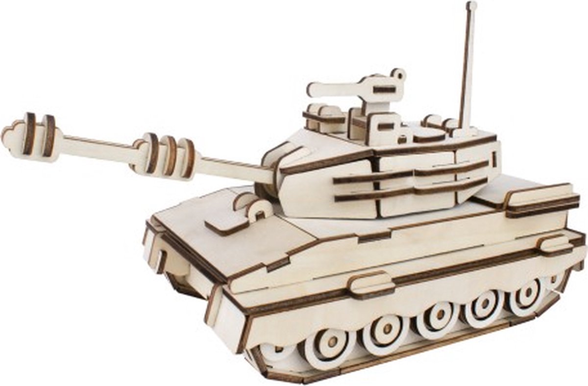 Sans-Marque-Holzbausatz eines Panzers ohne Marke