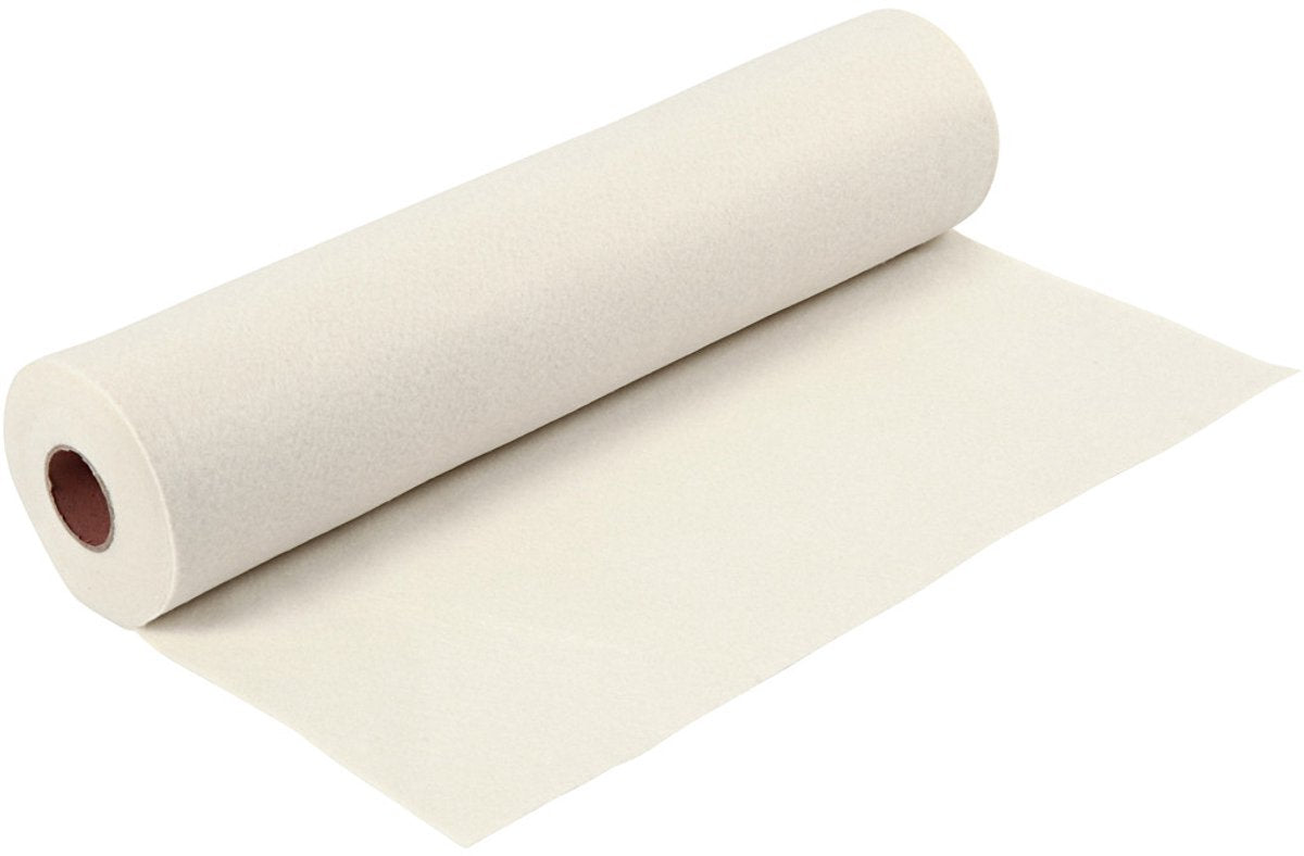 Creativ Company Hobbyfilz, B: 45 cm, Stärke 1,5–2 mm, 180–200 g, gebrochenes Weiß, 5 m 1 Rolle