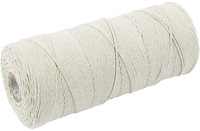 Creativ Company Makrameeschnur, L: 315 m, Stärke 1 mm, dünne Qualität 12 12, hell natur, 220 g 1 Knäuel