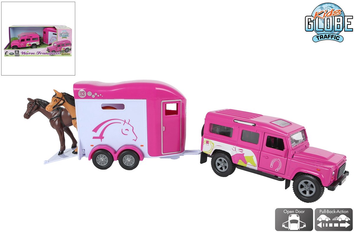 Kinderglobus Land Rover mit Anhänger 26cm