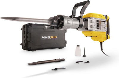 Powerplus Powx11861 Abbruchhammer – 1700 W – 60 Joule – SDS-Hex – Vibrationsreduzierung – inkl. Werkzeugkoffer mit Rollen und 2 Meißeln – für Beton und Stein