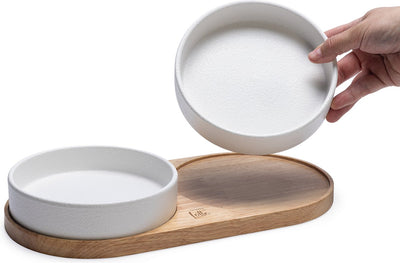Designed by Lotte Tafelservice Lojs - Katzenfutternapf - Katzentrinknapf - Keramik - Weiß - 2x 400 ml