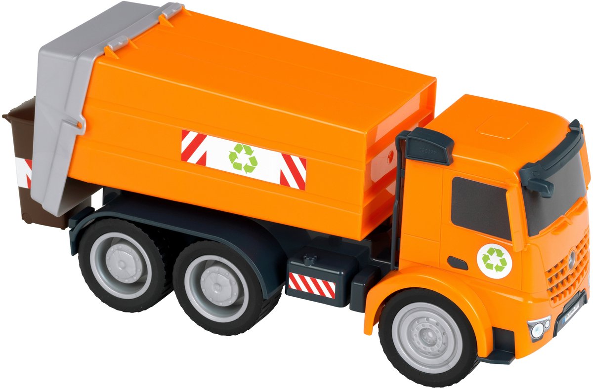 Klein Toys Mercedes-Benz Arocs – Müllwagen – Orange – Maßstab 1:24 – Spielzeug