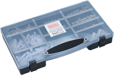 Black+decker Nagel-, Dübel- und Schraubenset – 560-teilig – Sortimentsbox