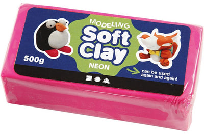 Weicher Ton - Neonrosa, 500gr.
