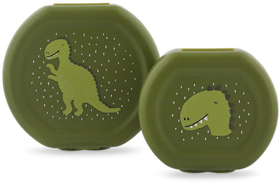 Trixie Set aus zwei Snackboxen mit Clip – mr. Dino – leicht zu öffnen – BPA-frei – für die Schule und unterwegs