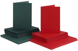 Creativ-Firmenkarten und Umschläge, Kartengröße 10,5 x 15 cm, Umschlaggröße 11,5 x 16,5 cm, 110+230 g, grün, rot, 50er-Set 1 Box - afbeelding 1