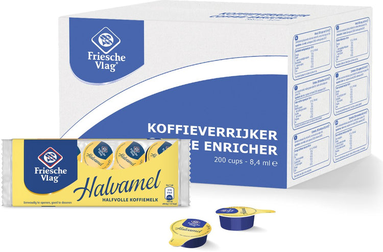 Halvamel mit friesischer Flagge – Kaffeemilchbecher – 20 x 10 x 7 ml – Vorteilspackung