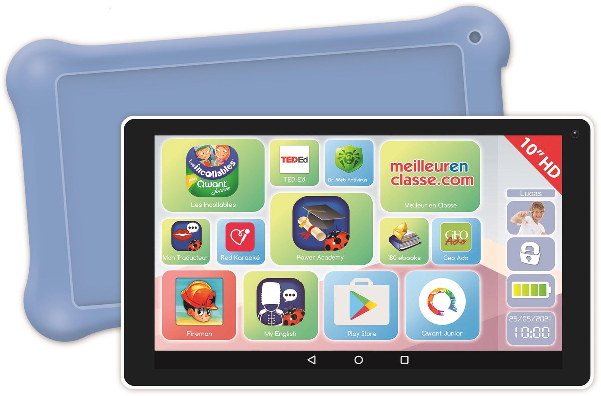 Lexibook – Lexitab 10 – Tablet für Kinder mit Lern-Apps, Spielen und Kindersicherung – inklusive Schutzhülle