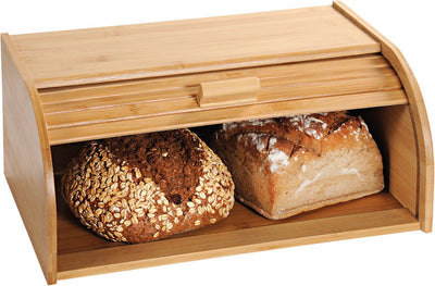 Kesper Brotkasten mit Rollladen – Brotkasten aus FSC®-Bambusholz mit Schiebedeckel – Brotkasten – Brot aufbewahren und frisch halten