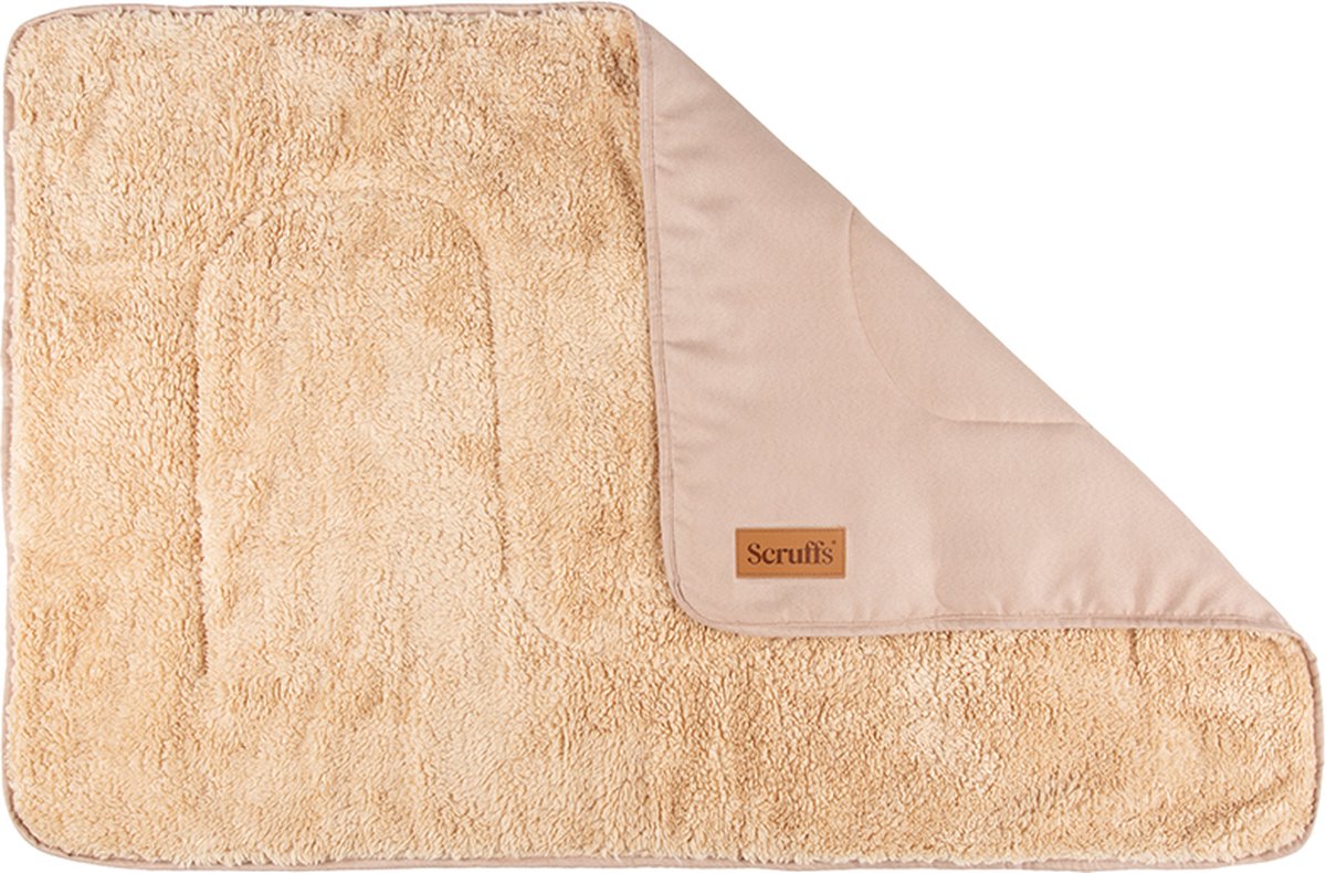 Scruffs Cozy – weiche Hundedecke – beidseitig verwendbar mit wunderbar weichem Innenfutter – 110 x 75 cm – Wüstensand