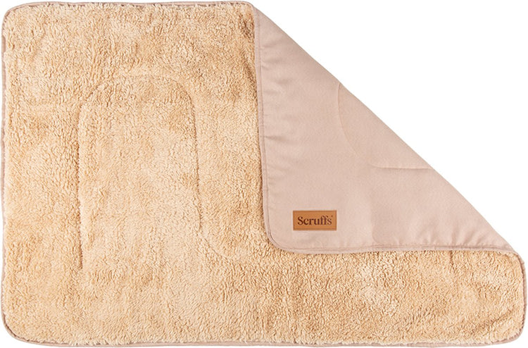 Scruffs Cozy – weiche Hundedecke – beidseitig verwendbar mit wunderbar weichem Innenfutter – 110 x 75 cm – Wüstensand