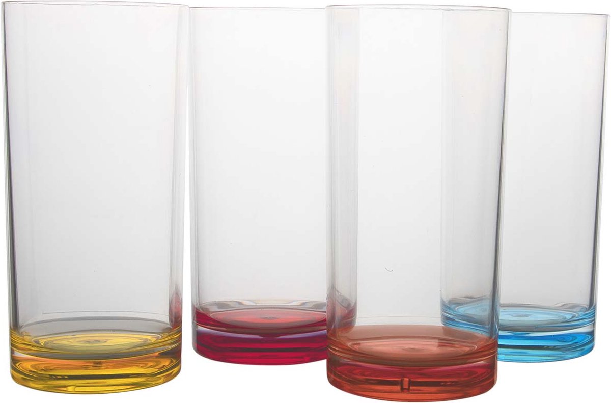 Gimex - Farblinie - Longdrink - Regenbogen - 480 ml - 4 Stück