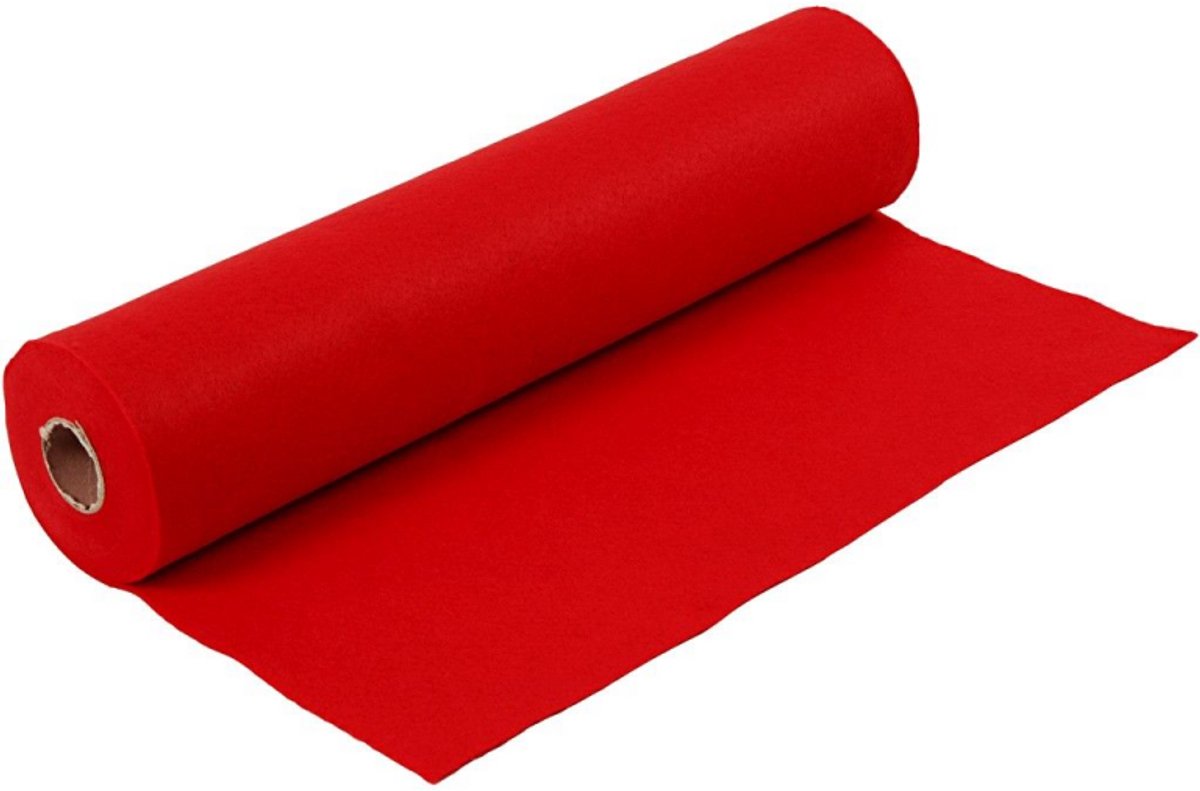 Creativ Company Hobbyfilz, B: 45 cm, Stärke 1,5-2 mm, 180-200 g, rot, 5 m 1 Rolle