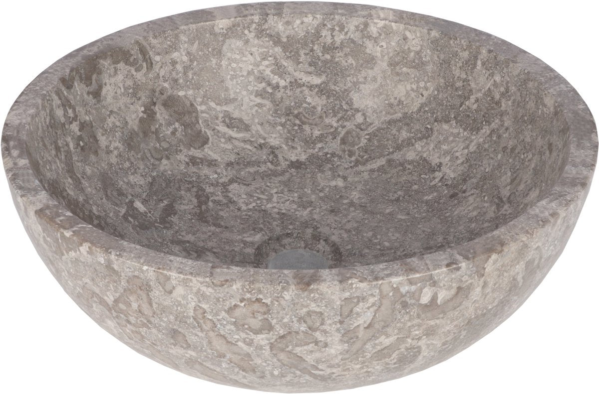 Differnz Boomer Waschbecken - 21x12cm - rund - Marmor - Grau
