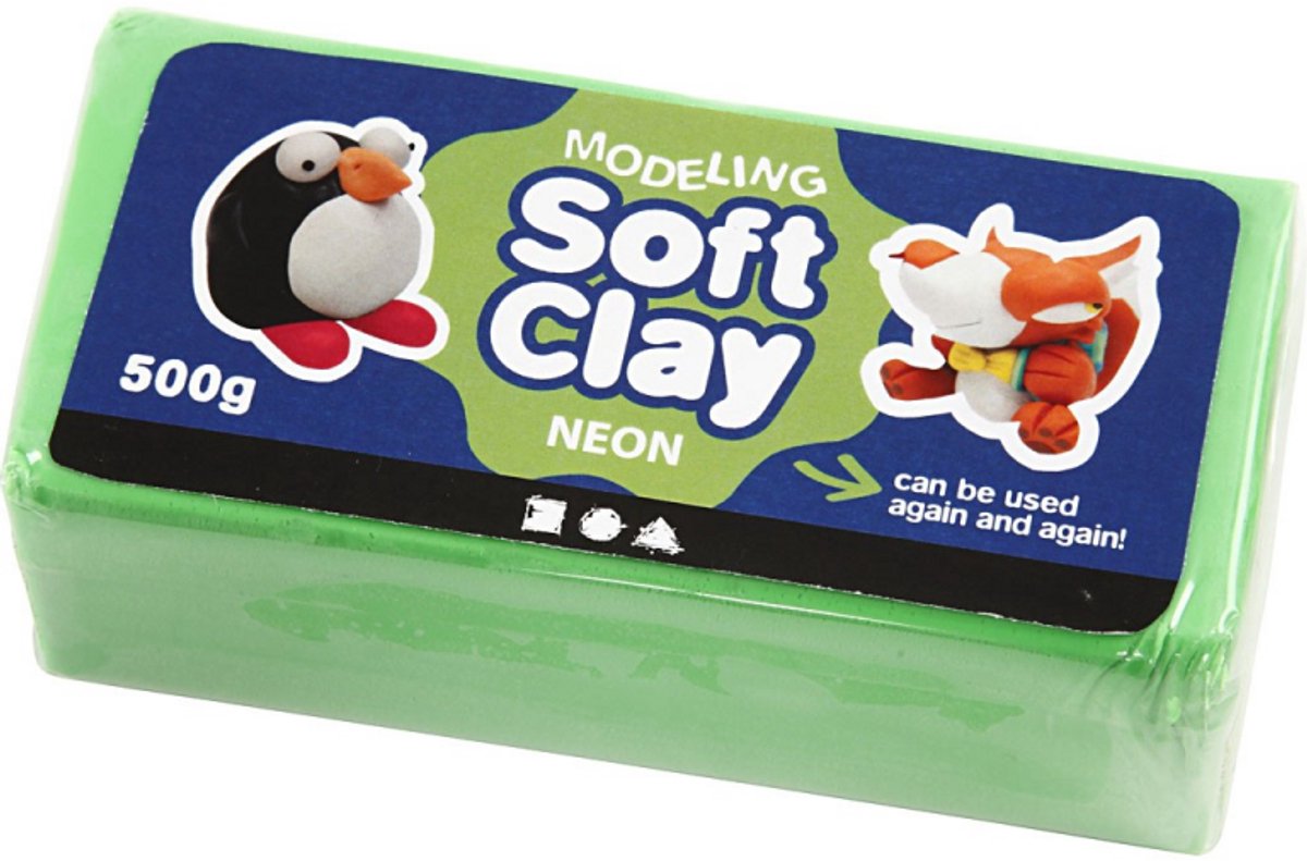 Weicher Ton - Neongrün, 500gr.