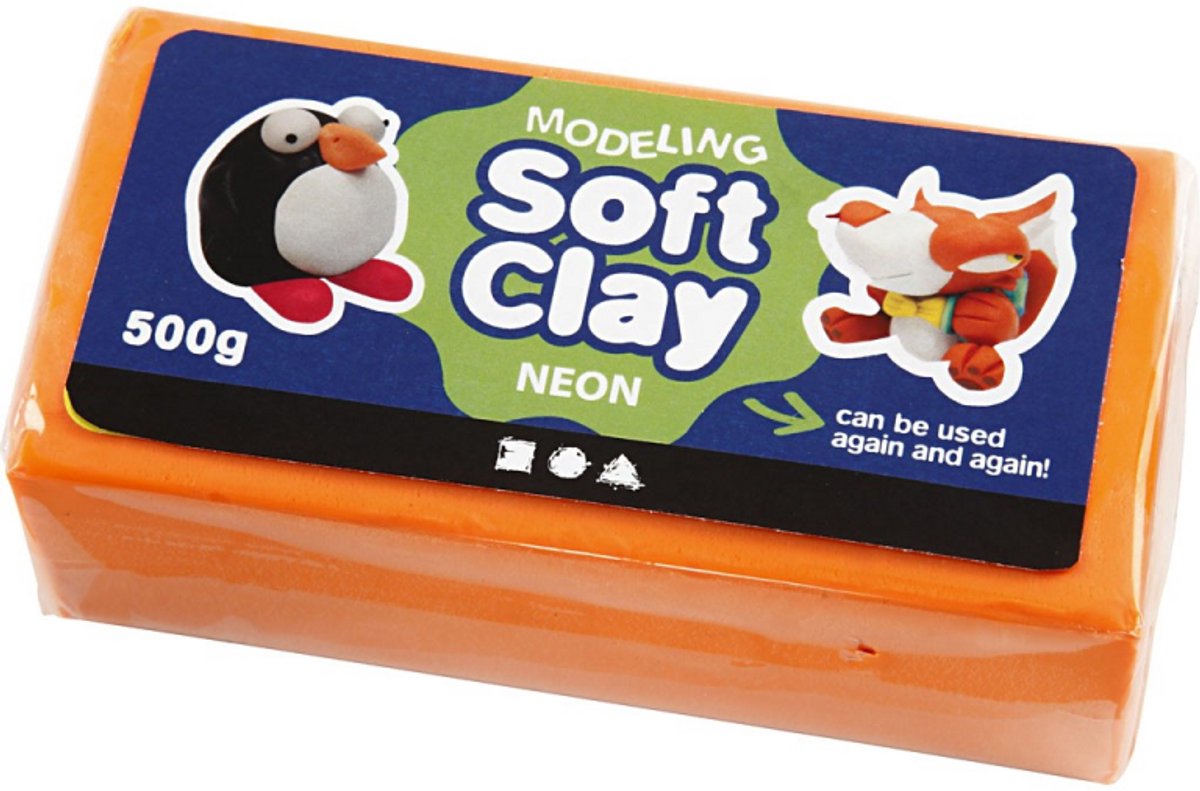 Weicher Ton - Neonorange, 500gr.