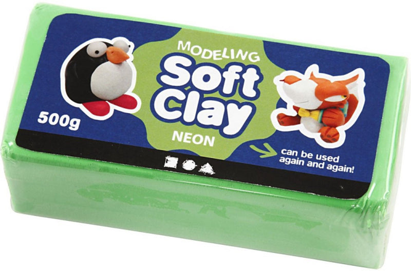 Weicher Ton - Neongrün, 500gr.