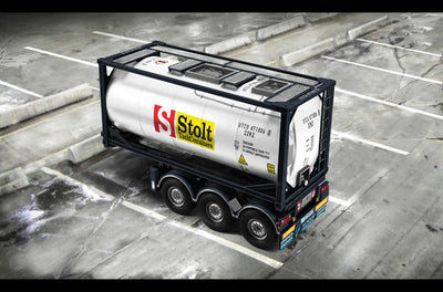 Italeri Modellbausatz LKW - 3929 Technokar Anhänger mit 20' ft Tankcontainer Kunststoff - 1:24 - Modellbau