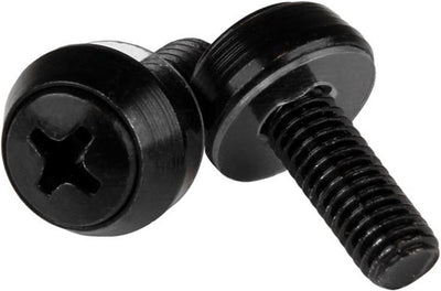 Startech M6 x 12 mm – Montageschrauben – 50 Stück schwarz – M6 x 12 mm – Schrauben – 50 Stück schwarz – M6 Montageschrauben für Server-Rack-Schrank