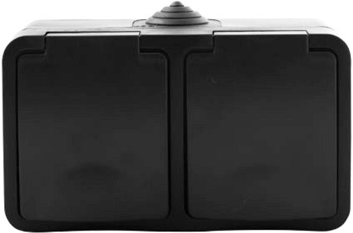 Wechselstrominhaltekastenstruktur - 2 -Fach - Horizontal - Schwarz