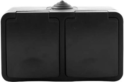 Wechselstrominhaltekastenstruktur - 2 -Fach - Horizontal - Schwarz