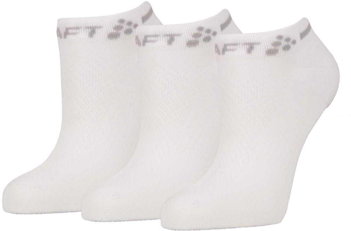 Craft Active Shaftless Sock 3er-Pack Unisex-Sportsocken – Weiß