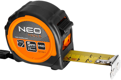 Neo - Stahlbandmaß - 5 m x 25 mm - Magnet - ergonomischer Griff
