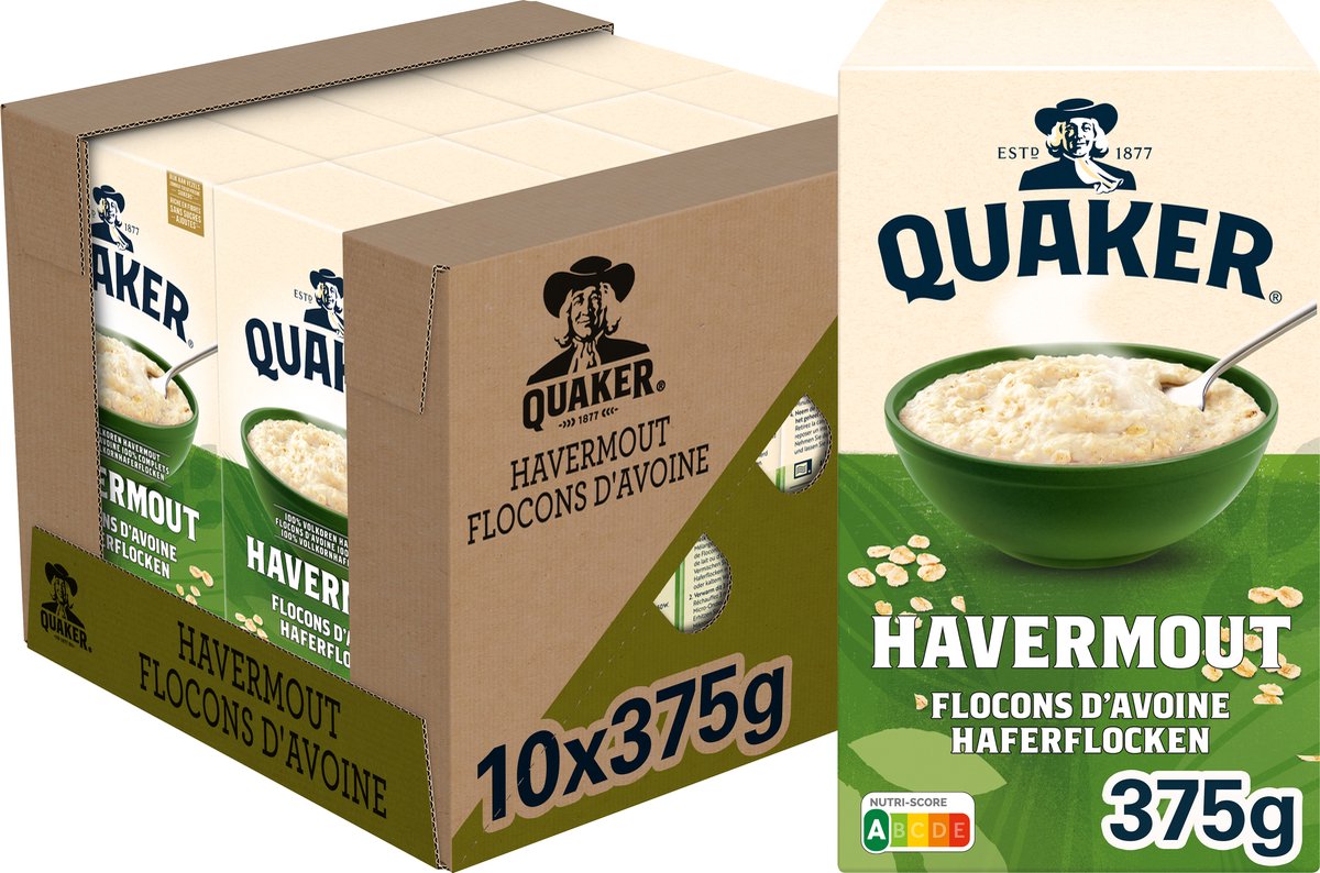 Quaker-Haferflocken – Frühstücksflocken – 10 x 375 Gramm