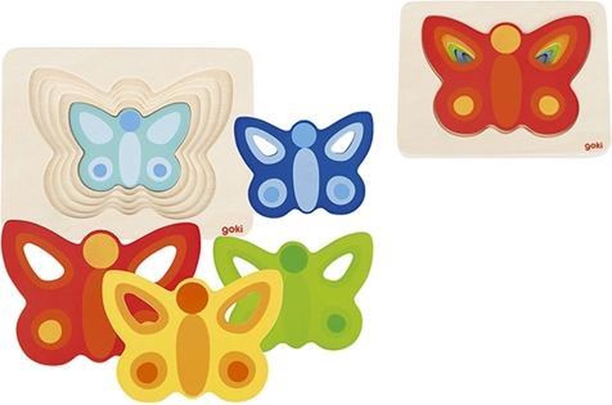 Goki -Schicht -Puzzle -Schmetterling, 5 Schichten