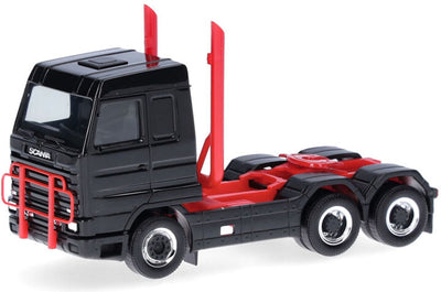 Herpa Scania 143 Streamline 3a.+ Dachträger und Auspuff, schwarz rot