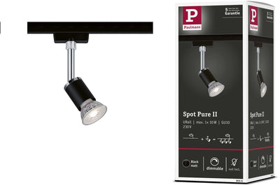 Paulmann Urail Rail Spot Pure II separater Spot GU10 max. 10W dimmbar 230V schwarz matt