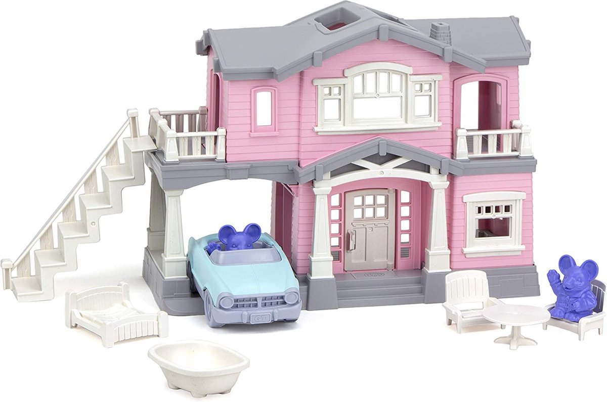 Grünes Spielzeug – Hausspielset rosa
