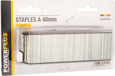 Powerplus powair0334 Heftklammern – für Tacker – Typ A – 40 mm – 1000 Stück
