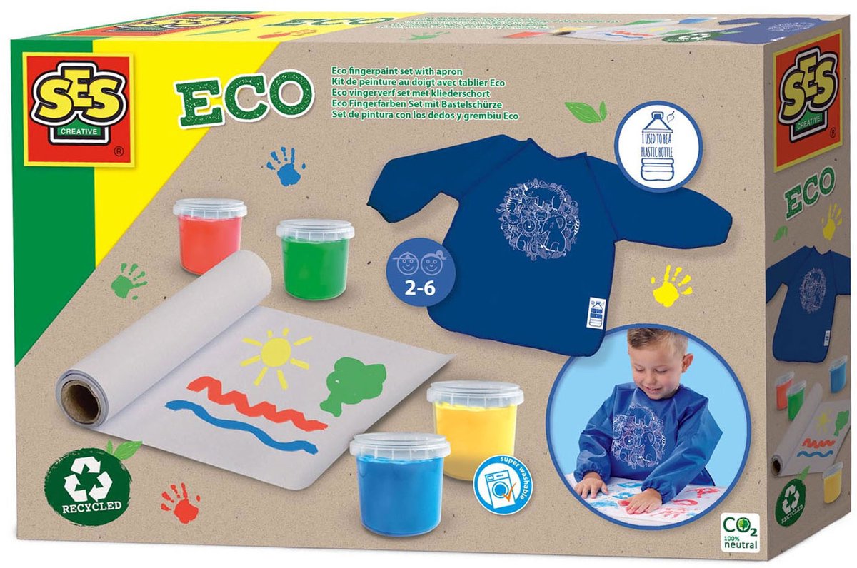 SES Eco Fingerfarbe Set mit Clogs -Schürze
