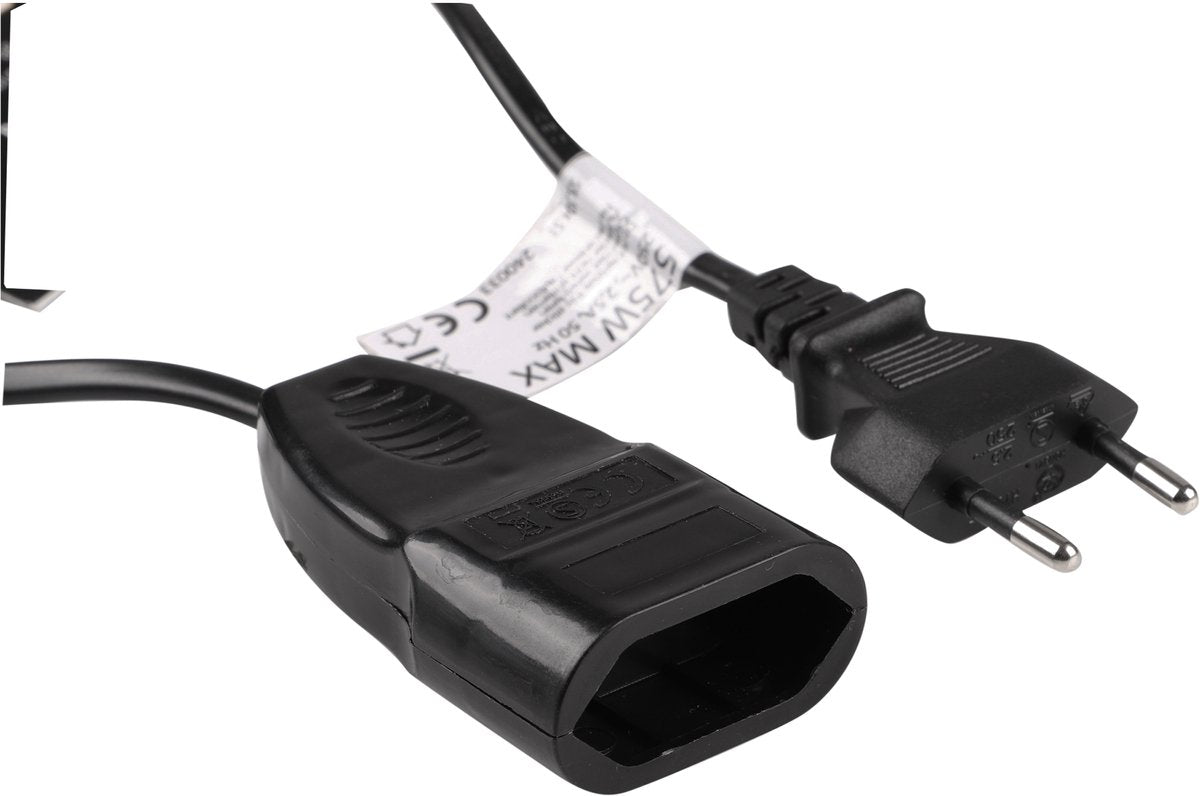Q-Link-Verlängerungskabel – Euro – H03VVH2-F – 2 x 0,75 mm² – 5 m – Schwarz