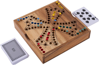 Longfield Toc-Spiel für 4 Spieler – Holzbrettspiel – klassisches Strategiespiel – Brettspiel für 2 bis 4 Spieler – reisefreundliches Brettspiel – Engelsherz