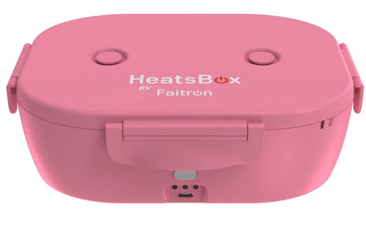 Faitron go light – Heatsbox – elektrische Lunchbox – Edelstahl – beheizte Lunchbox – für warme Mahlzeiten – verschiedene Fächer – mit App – 12 24 V – Pink