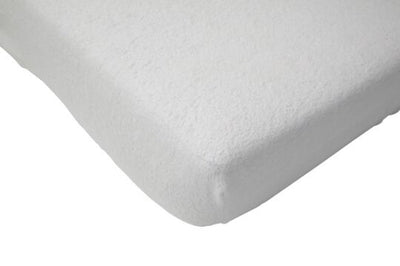 Jollein – Baby-Spannbettlaken für Kinderbett (weiß) – Baumwolle – Polyester – Frottee wasserdicht – 60 x 120 cm