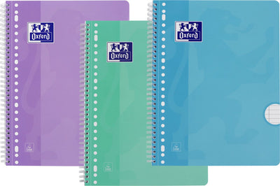 Oxford Vorteilspack - Vorlesungsblöcke - 3x A4 - Pastell - Strich - Schreibblock - 80 Blatt