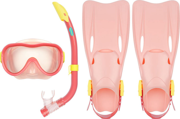 Waimea Tauchset - Maske Schnorchelflossen - Kinder - Rosa - Größe 35-38