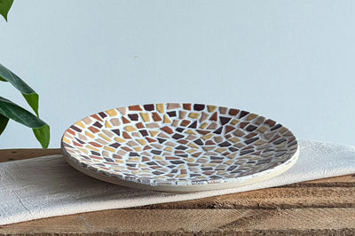 Little Creations DIY Mosaikschale beige – kreatives Bastelpaket Bambus.