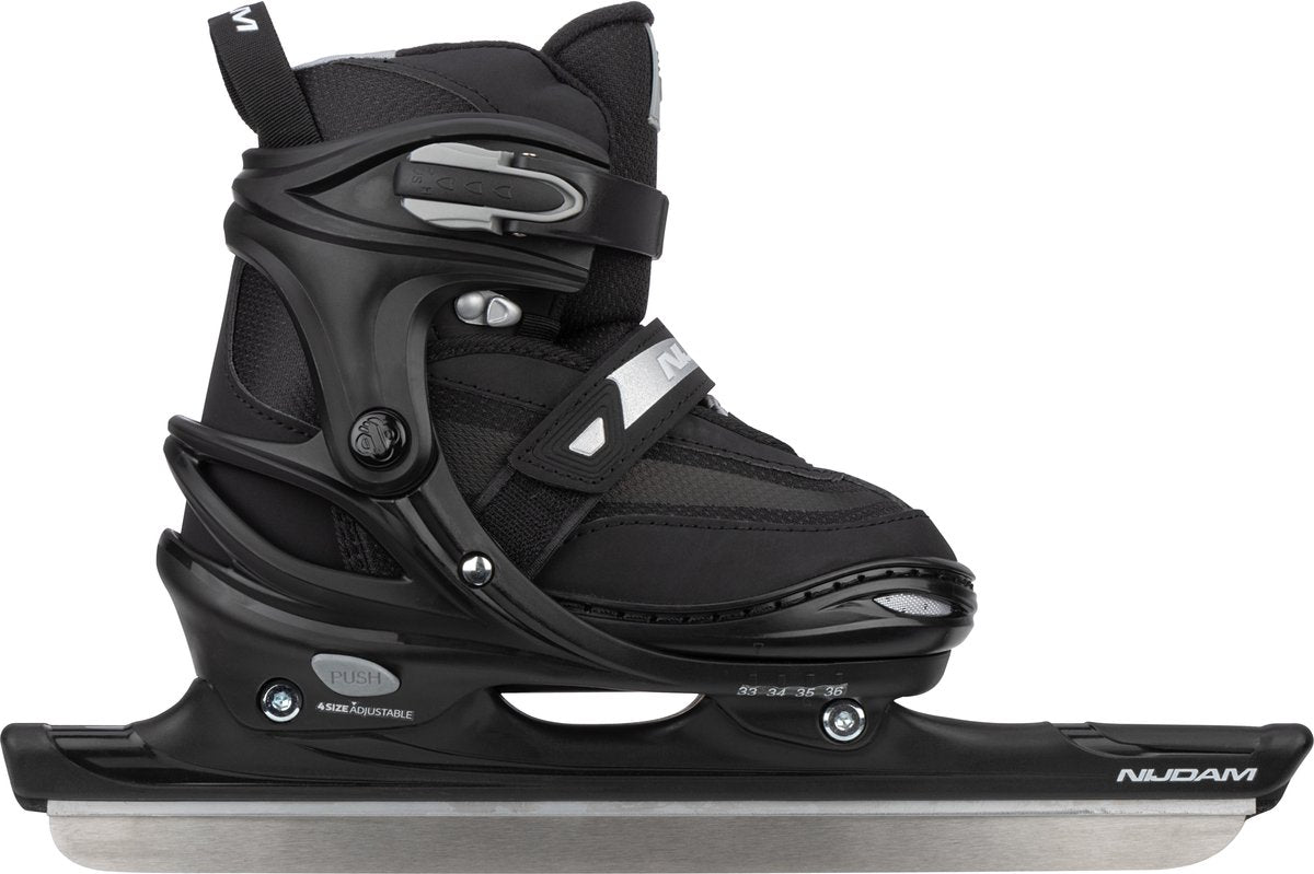 Nijdam Kinder-Skates verstellbar – Speed-Skates – Schwarz – Größe 29–32