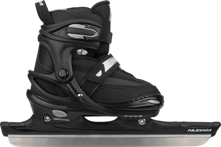 Nijdam Kinder-Skates verstellbar – Speed-Skates – Schwarz – Größe 29–32