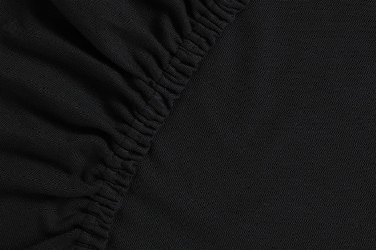 Ambiante Baumwolle – Spannbettlaken mit geteiltem Topper – 160 x 200 210 – Schwarz