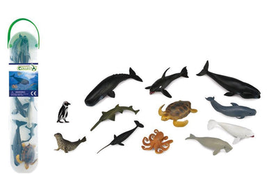 Collecta Figuren-Mini-Set – 12 Meerestiere – Meerestiere – handbemalt – Miniatur